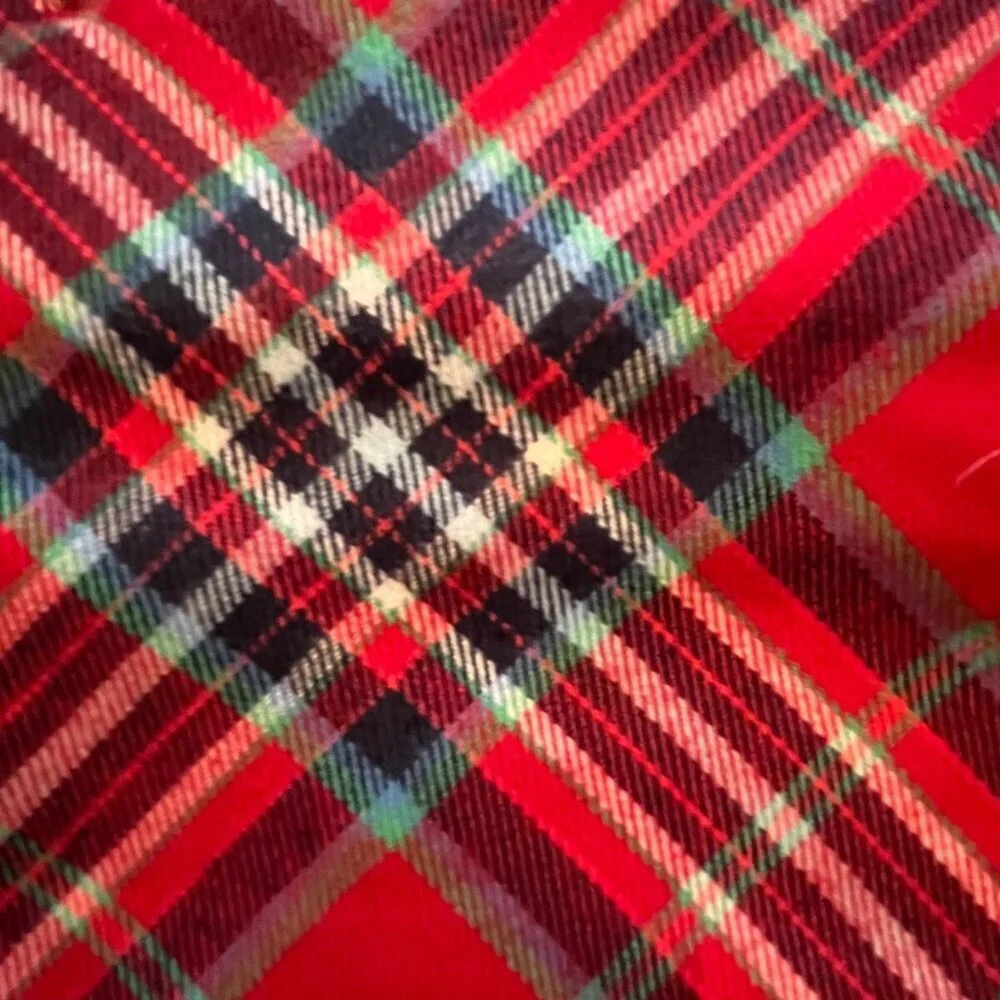 Red Black Plaid Tie-On Dog Bandana Classic Square Adjustable Pet Scarf Christmas